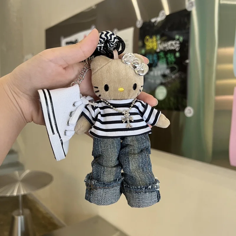 سانريو مرحبا كيتي الساحرة الأسود الدانتيل نفخة تنورة طويلة أرجل الأسود كيتي المفاتيح DIY قلادة الأزياء حقيبة التبعي لطيف هدية #3