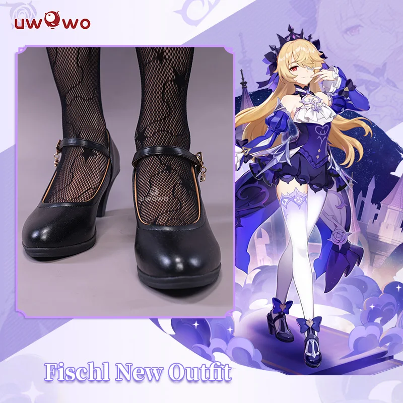 

UWOWO Genshin Impact: Fischl Shoes Amy Gothic Electro New Skin Mondstadt Cosplay Footwear Shoe