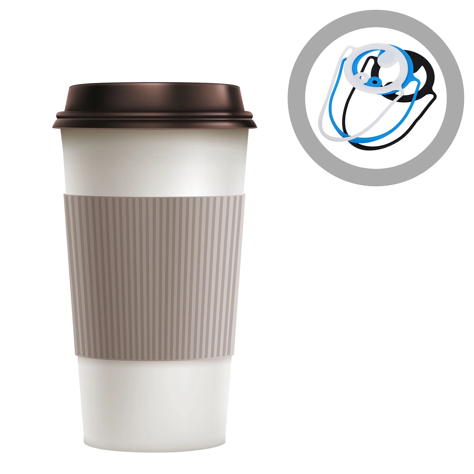 

3Pcs Silicone Beverage Carrier Reusable Drink Holder for Coffee Tea Iced Cup Sleeve Portable Travel Take Out Use