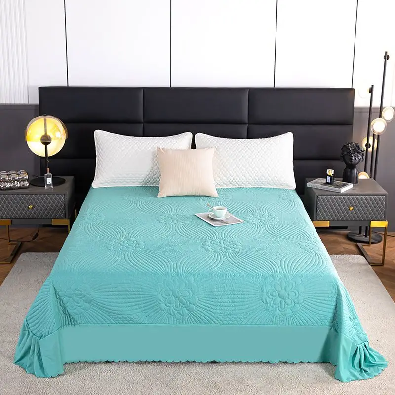 

New Mosquito Repellent Bed Cover Small Fragrant Silk Four Seasons Mint Solid Color Skirt 1.5m 1.8m Thick Blanket Sheets