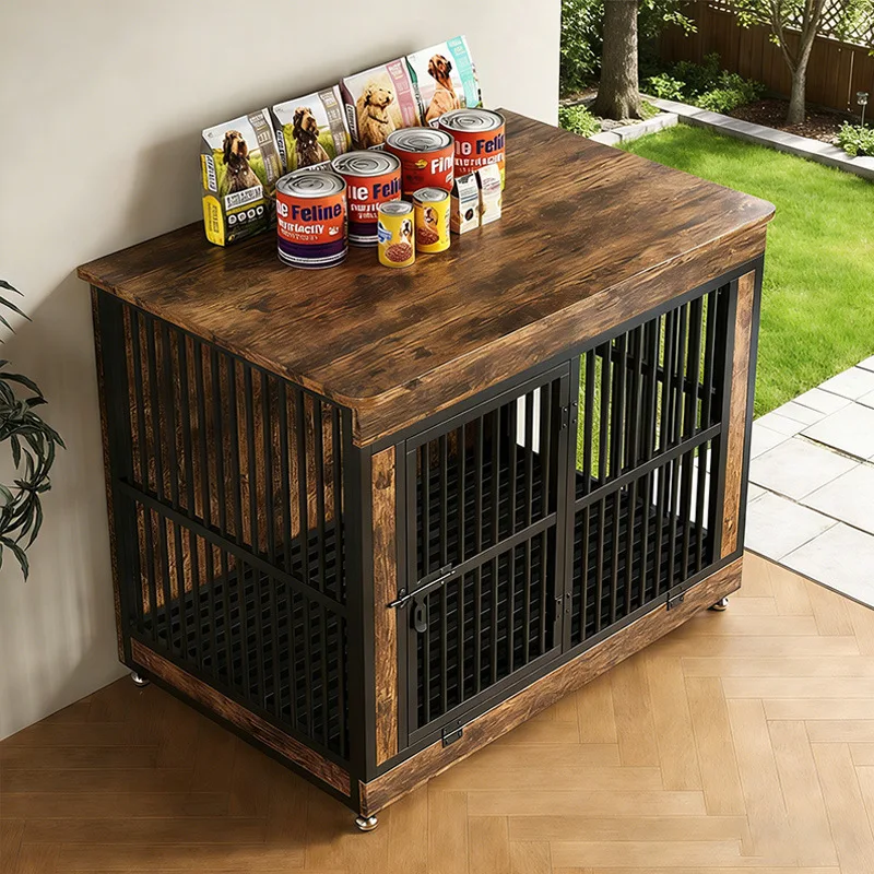 Wooden Dog Cages, Large, Medium, and Small Dogs with Toilets, Dog Houses for Home Use, Disposable Furniture, Dog Beds, Villas