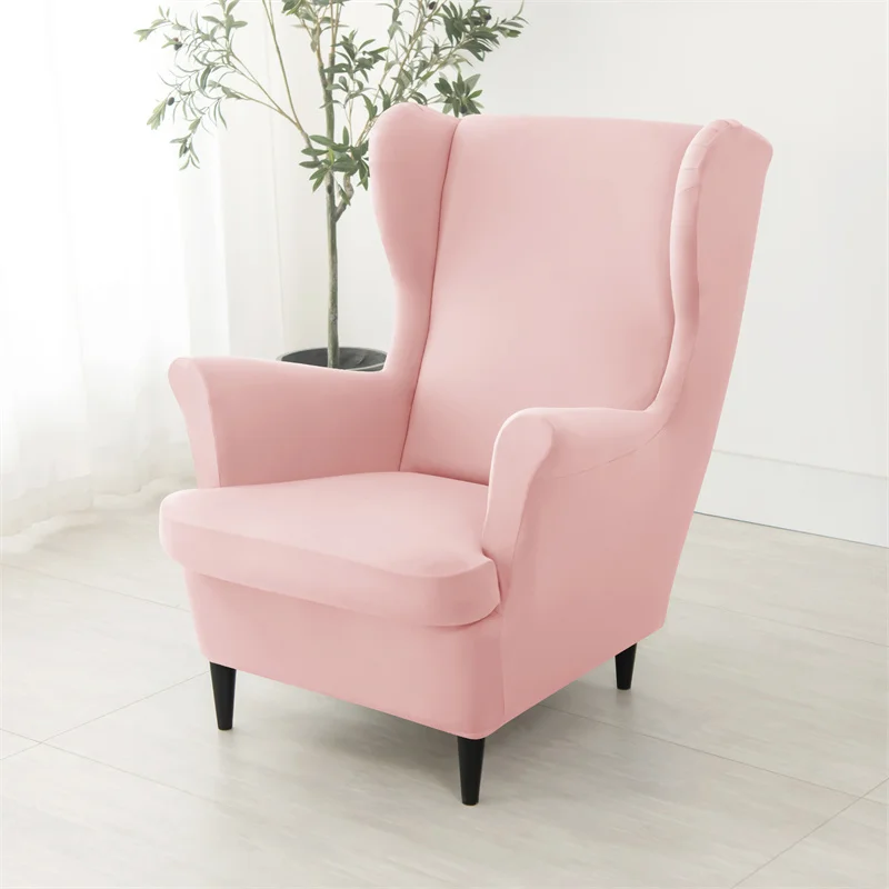 

Stretch Spandex Armchair Covers Nordic Wing Chair Cover Washable Solid Color Relax Sofa Slipcover Seat Cushion Slipcovers Home