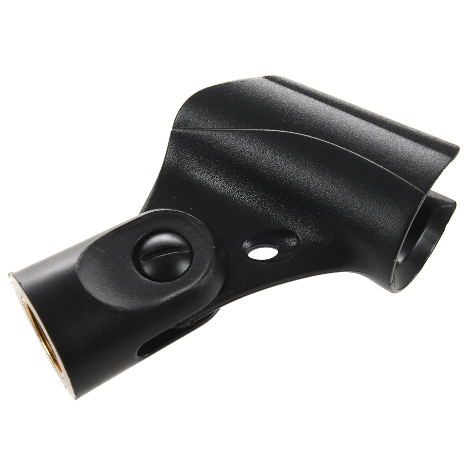 عالمي ميكروفون حامل Clip مع 5/8 بوصة ذكر إلى 3/8 بوصة أنثى الجوز محولات الأسود (5-Pack)