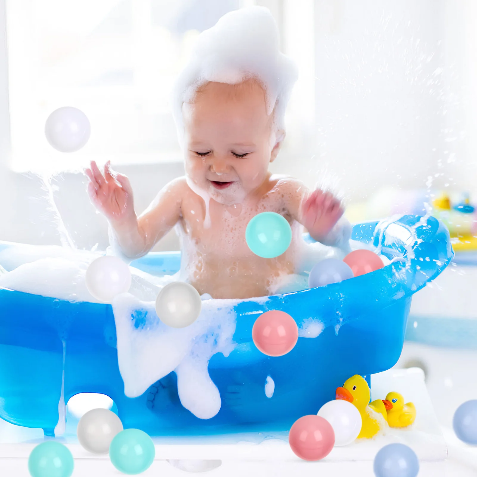 50Pcs Ocean Ball Colorful Plastic Balls Safe Non-Toxic for Kids Ball Pit Play Pool Tent Early Learning Coordination