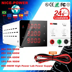 NICE-POWER 30V 30A Bench Power Source 30V 20A Lab Power Source 15V 60A 600-900W High Power Bench Source 60V For Battery Charging
