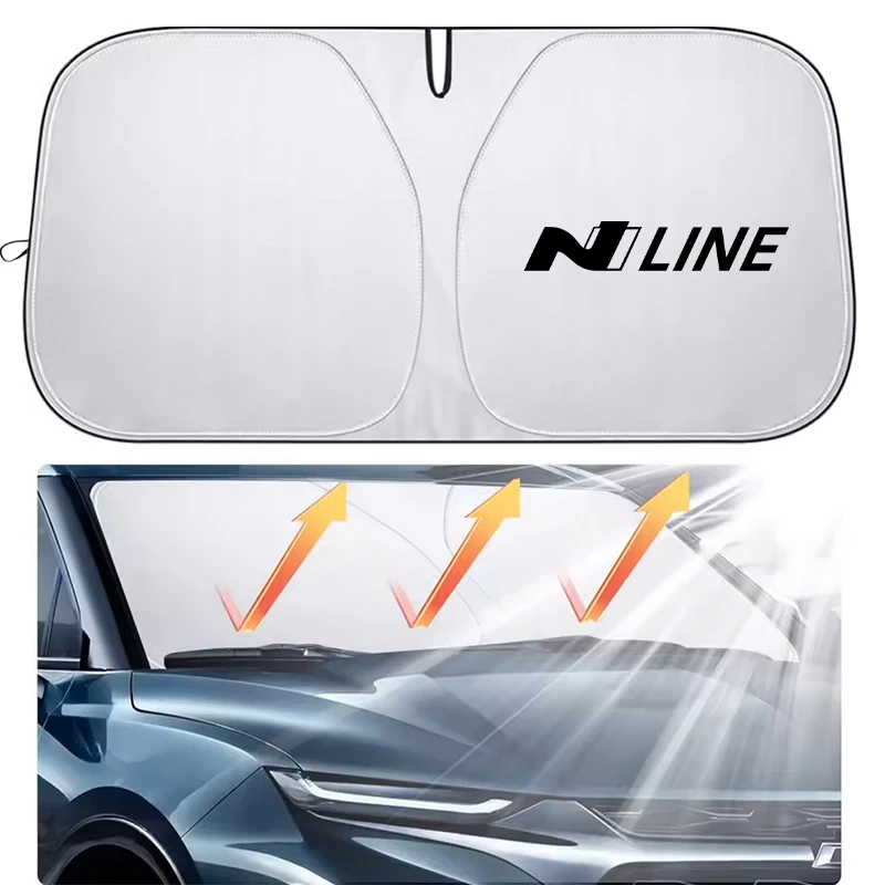 Car Windshield SunShade Cover Tools For Hyundai N Line Tucson I30 Santafe Accent Kona Elantra Ioniq IX35 I20 Getz I10 I40 Sonata - view 6