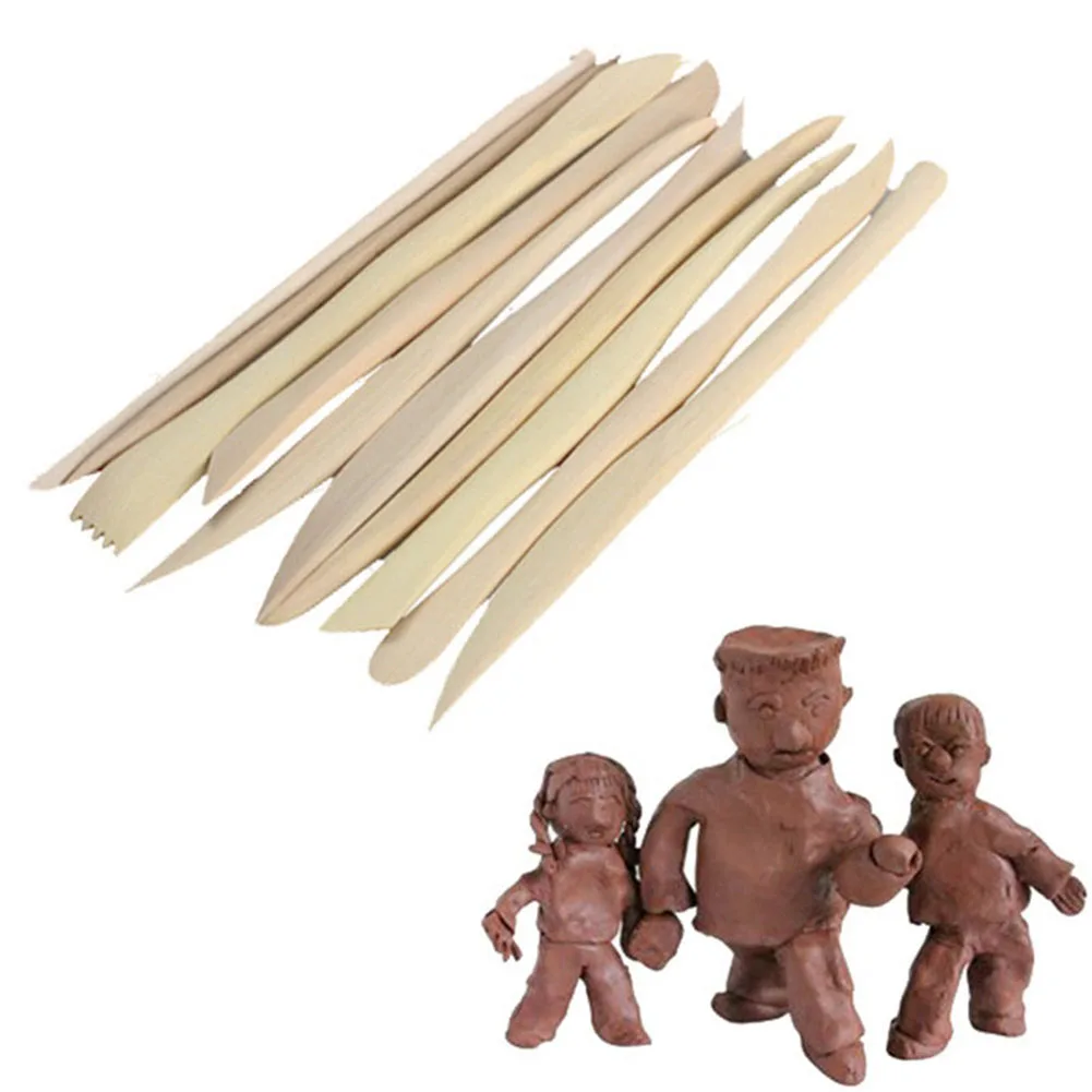 Clay Sculpture Tools Set  10Pcs Wooden Carving Knives  Comfortable Grip  Smooth  Cutting  Carving  Modeling  Decorating