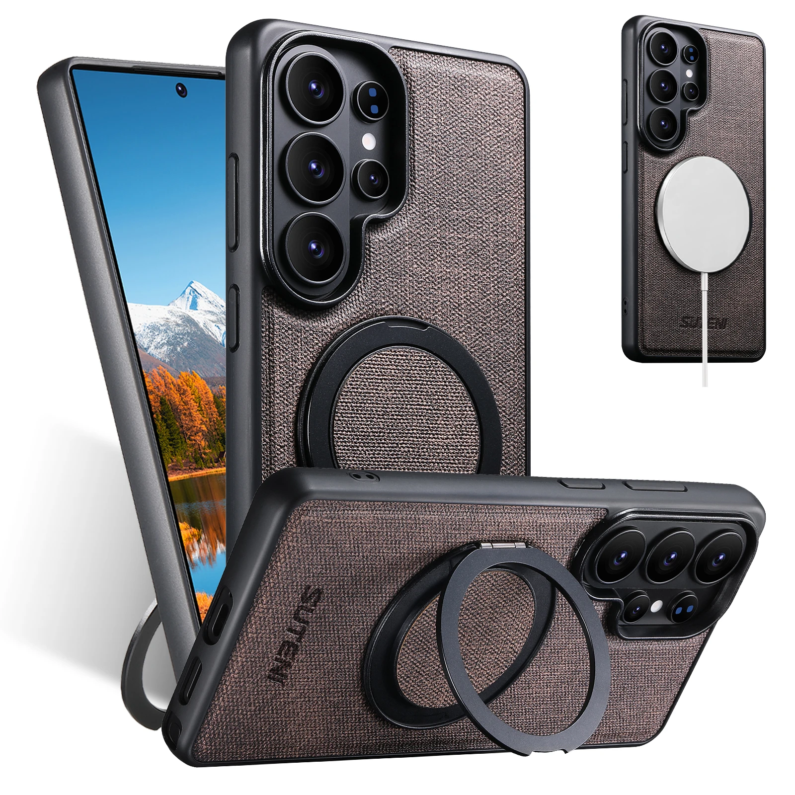 

Cowboy Pattern Magnetic Leather Wallet Cards Solt Phone Case for Samsung S26 Ultra S25 S24 S23 S22 Wireless Charging Cover