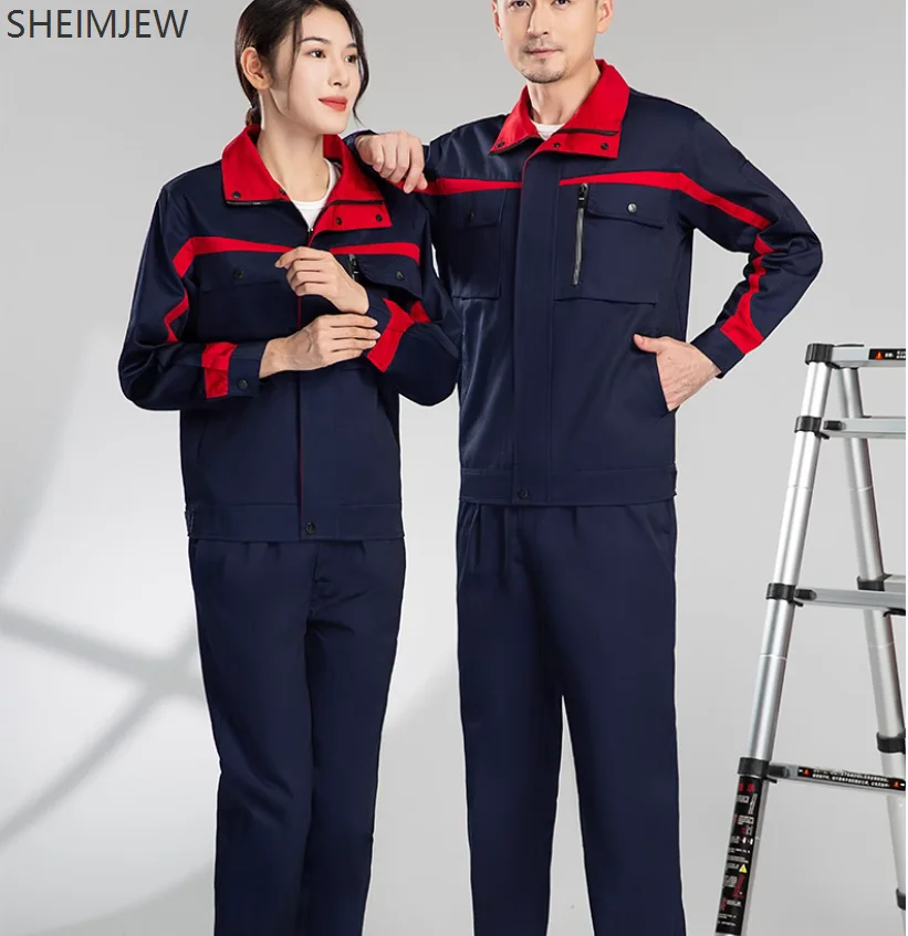 Unisex Autumn Winter Work Clothes Thickened And Wear-resistant Labor Protection Suit Auto Repair And Decoration Welding Work Set