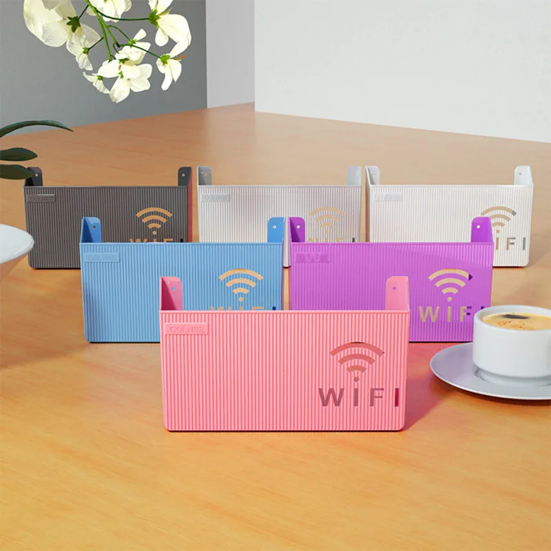 Wireless Wifi Router Shelf Storage Box Wall Hanging ABS Plastic Organizer Box Cable Power Bracket Organizer Box  Home Decor