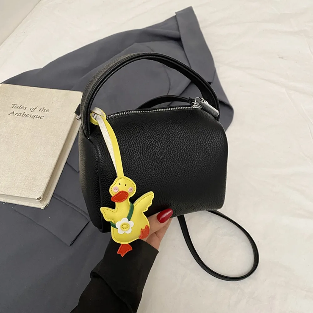 

Leisure Soild Color Pillow Handbag Luxury with Pendant Boston Crossbody Bag Commuting Zipper Women Clutch Purse Daily