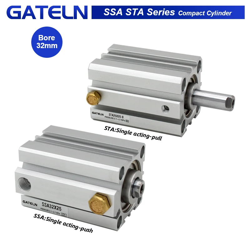 

SSA32 Single acting-push STA32 Single acting-pull Compact cylinder SSA32X25 SSA32X5 STA32X15 STA32X35