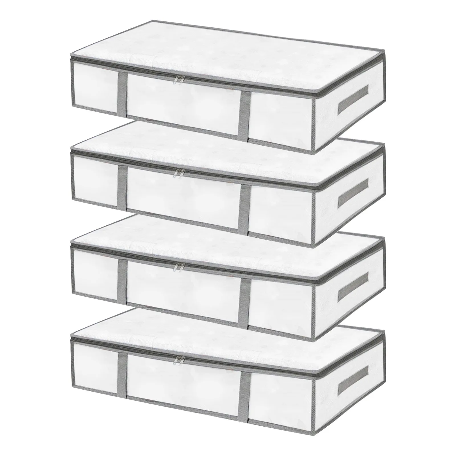 4-Pack Under Bed Storage Boxes, Plastic Storage Boxes, Closet Organizers And Clothing Storage Bags Decoration Maison