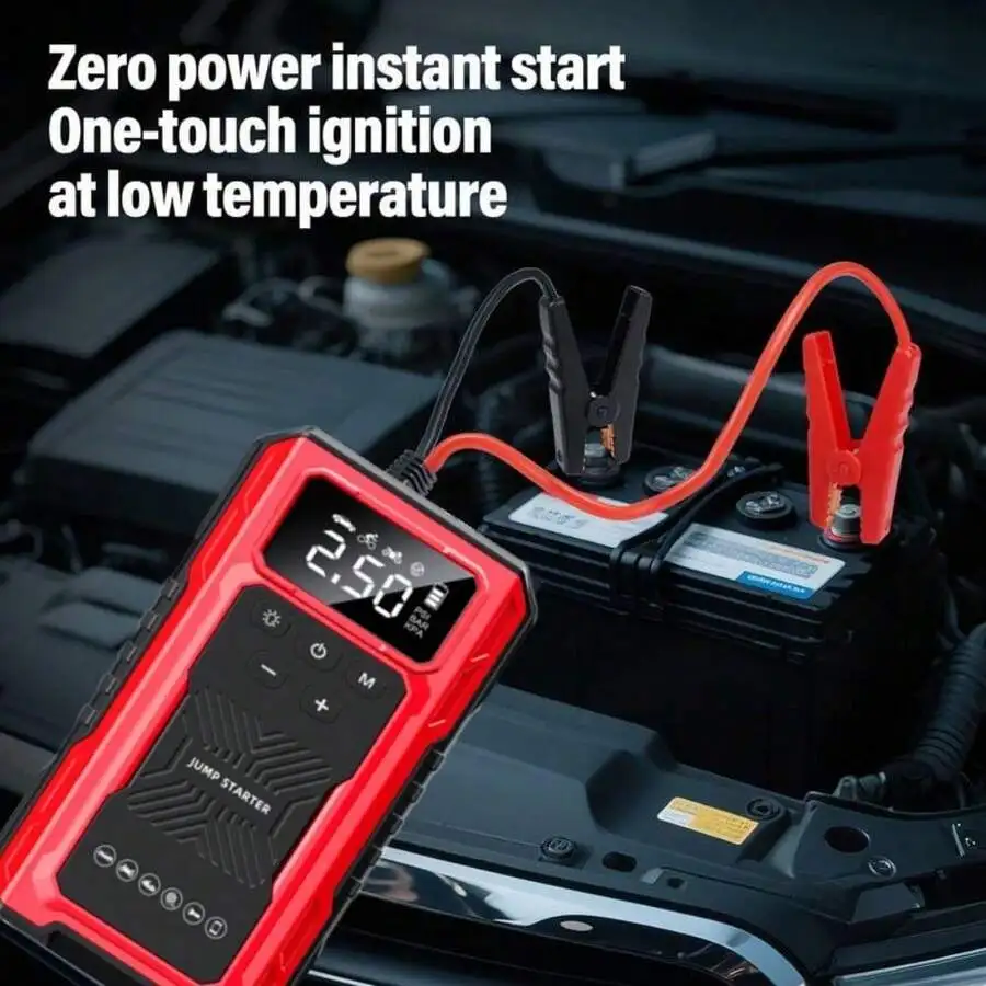 Portable Car Battery Charger, Outdoor Emergency Power Starter, Automotive Parts, Digital Display And Flashlight Lighting