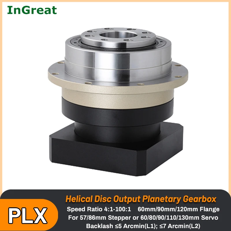 Helical Disc Output Planetary Gearbox Flange Output Reducer Nema23 Nema34 Stepper 200W-3KW Servo Motor Reducer for Manipulator