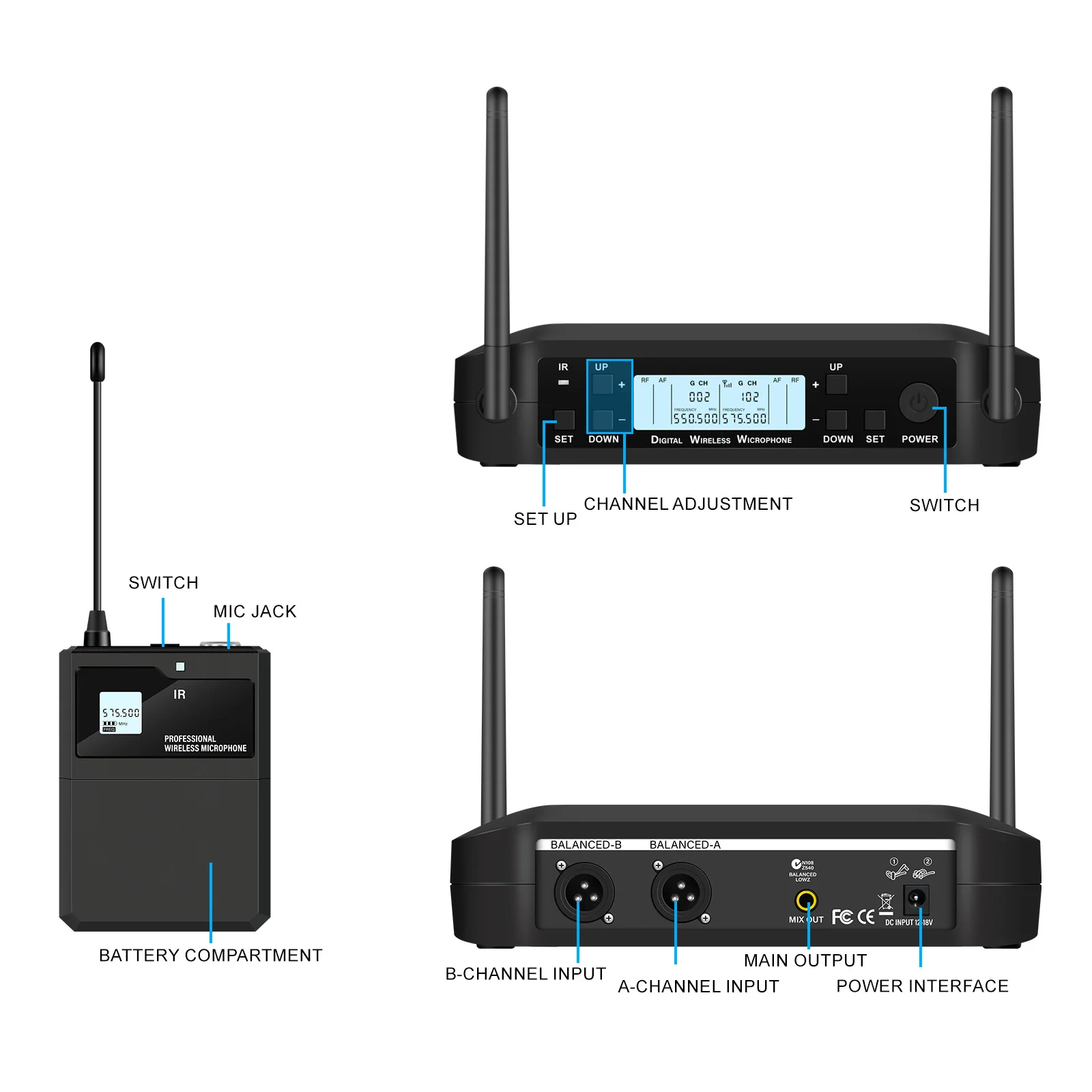 XGES GLXD4 Professional Cello SAX Wireless Microphone Speech Teaching Stage Performance Headset Lavalier Instrument MIC