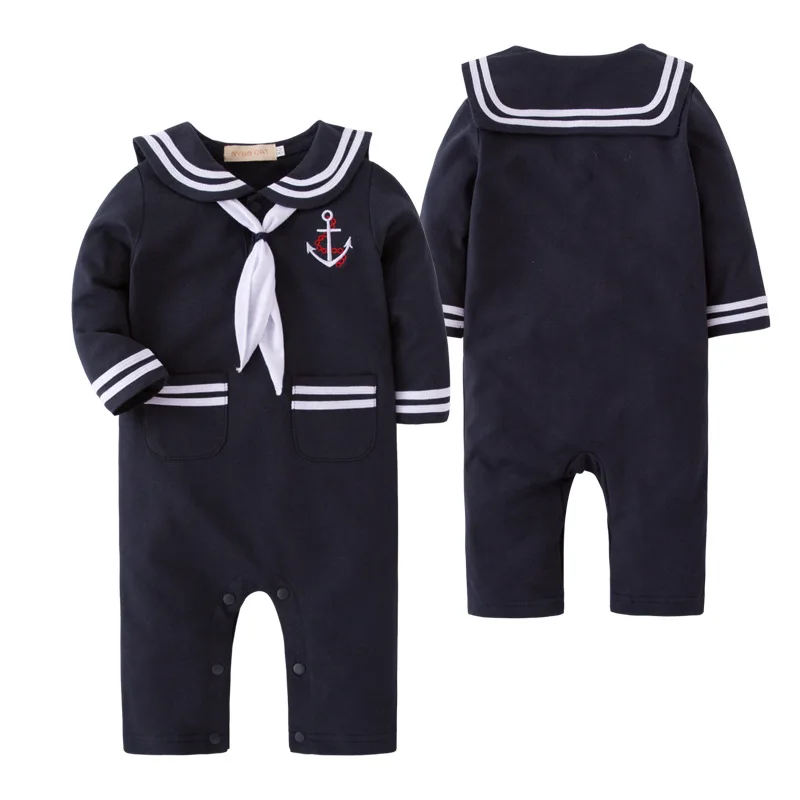 Halloween Children Rompers Captain Cosplay Costume Baby Sets Lapel Fashion Uniform Long Sleeve Stage Performance Clothes