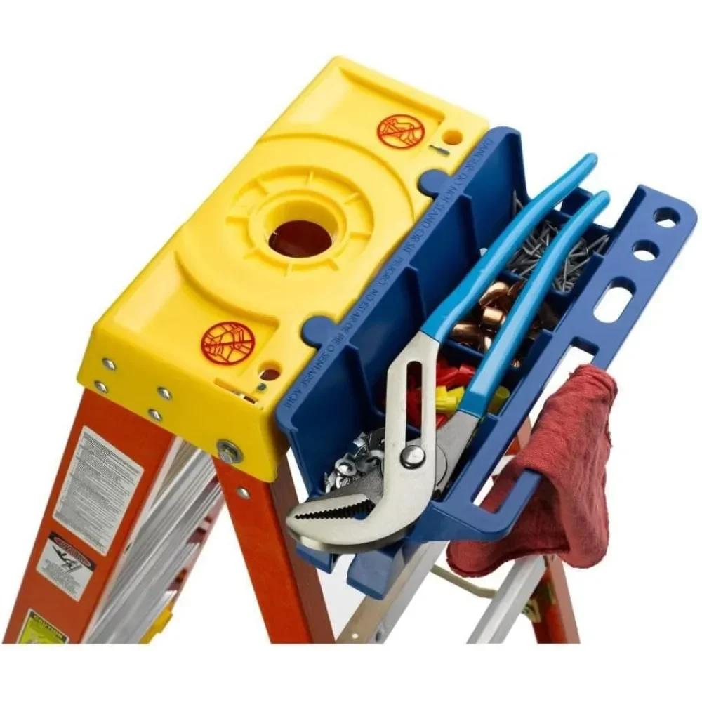 Escalera de tijera profesional de 4 pies 6204 - Base naranja de 19,92" de ancho y capacidad de 300 lb para servicio pesado.