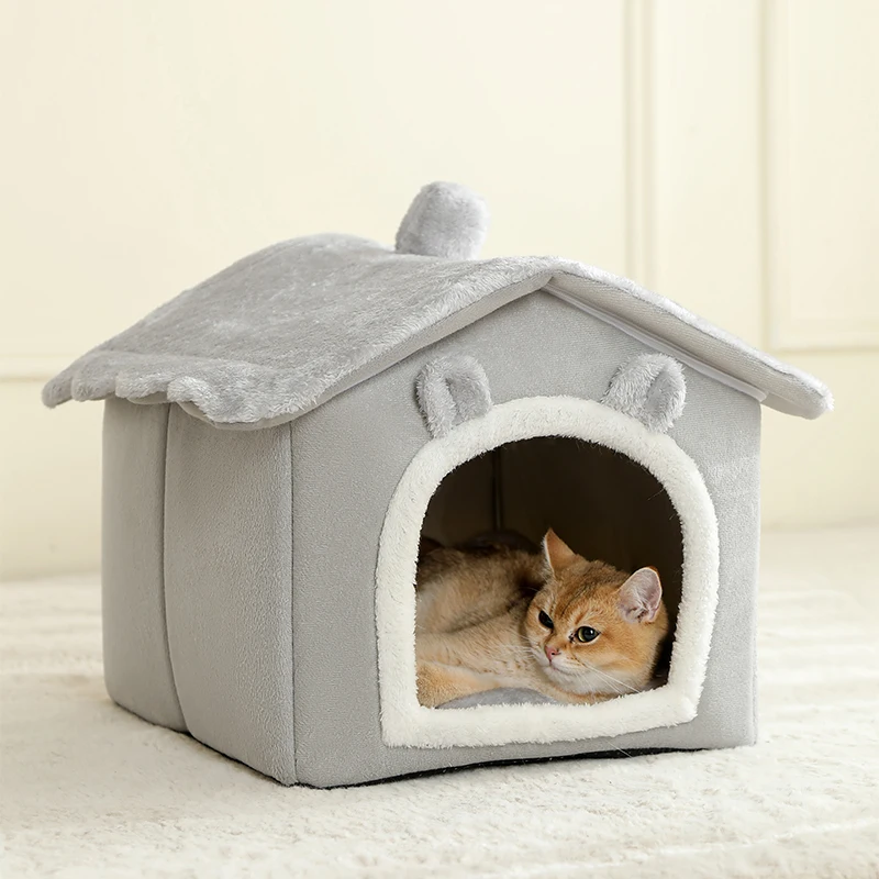 Foldable Pet House Removable Washable Cat House Puppy Cave Sofa Pet Bed House for Extra Small Dogs and Small and Medium Cats