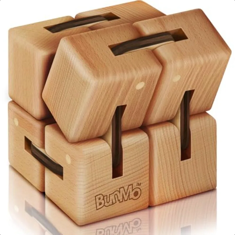 

BUNMO Infinity Cube Beech Wood 1 Pack Stimulating Engaging Fidget Toy Teen Boy Toys Fidgets for Adults Travel Toys Gifts for T