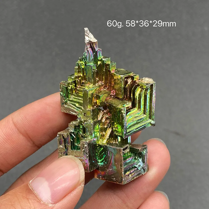 Bismuth ore with colorful radiance  raw stone mineral specimen healing crystal gem collection