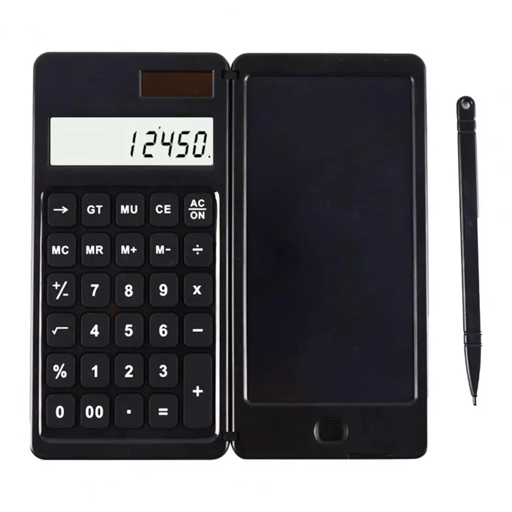 

LCD Writing Tablet Erasable Lock Button Black 10 Digits LCD Display Calculator Handwriting Board for Student