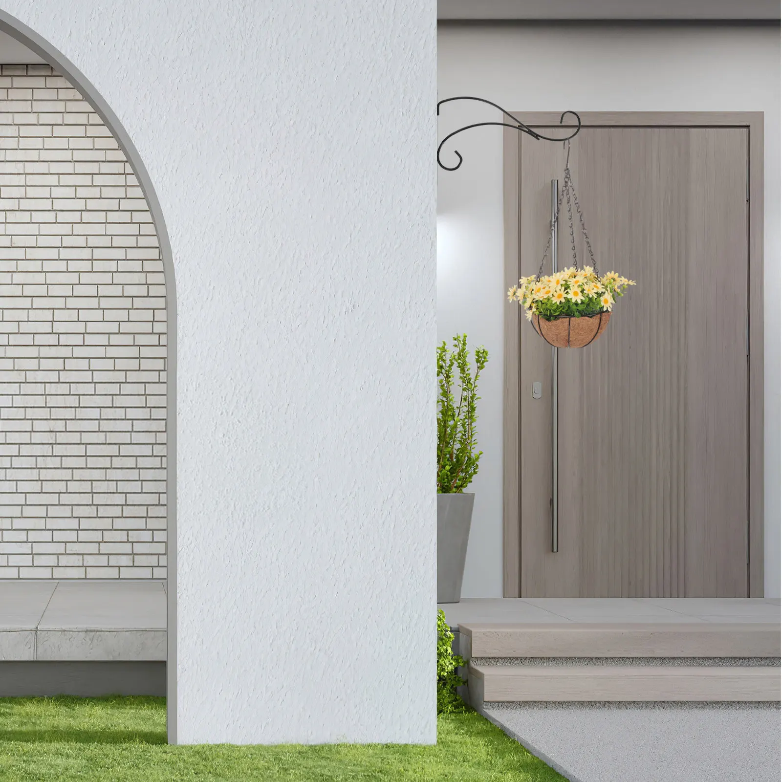 2Pcs Metal Wall Plant Hangers Iron Minimalist Holder Flower Pot Wall Hook Winter Outdoor Decor Hooks Heavy Duty