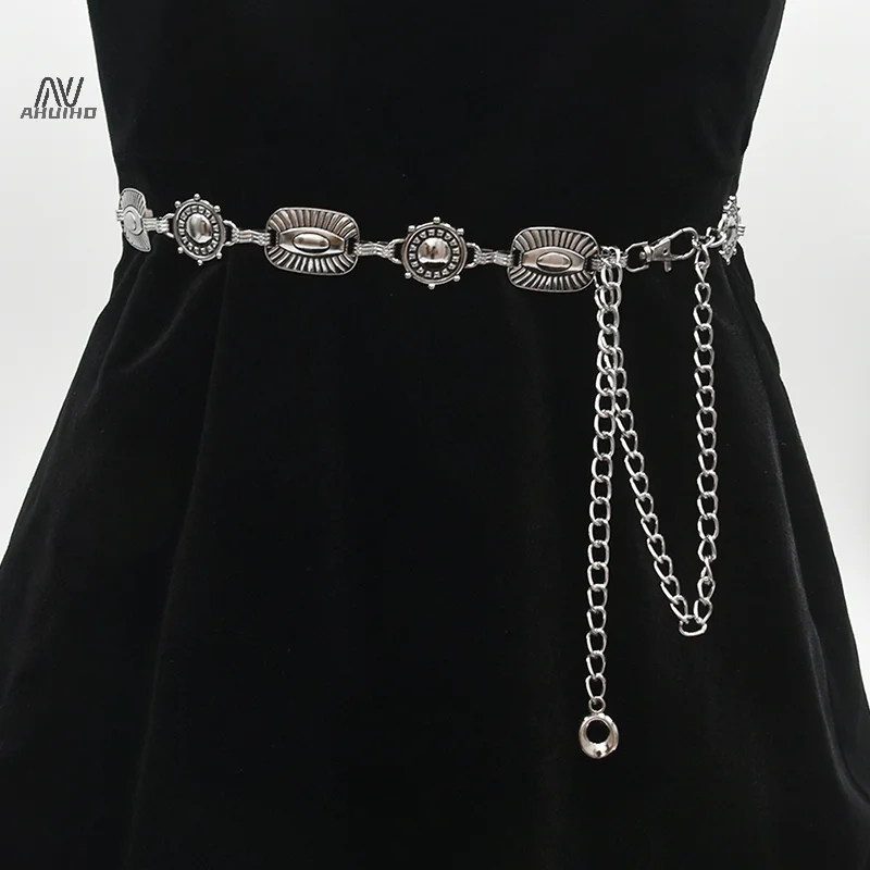 Vintage Gold Chain Belt Female Waist Y2K Silver Dress Waistband Designer Belts For Women High Quality Adjustable Punk Corset