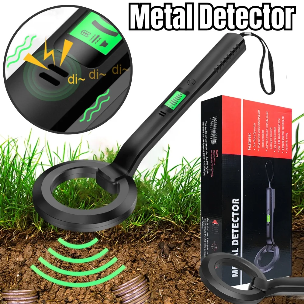 Metal Finder High Sensitivity Pinpointer Search 360°Scanning Coil Metal Detect Tool with Sound Alerts 3 Modes Locating Gold Coin