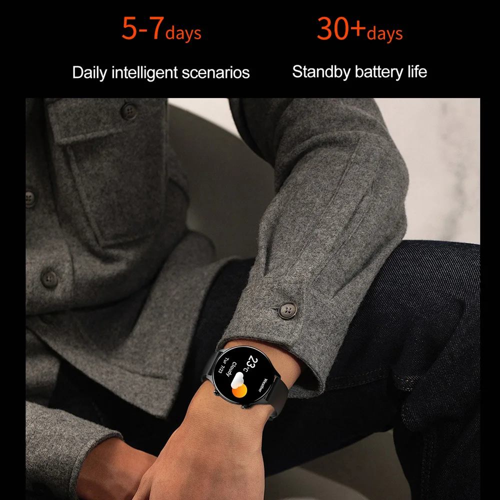 VALDUS VS63 Pro AMOLED Smartwatch Uomo Donna NFC Chiamata Bluetooth Frequenza cardiaca Fitness Calorie Blocco password Android IOS Smart Watch