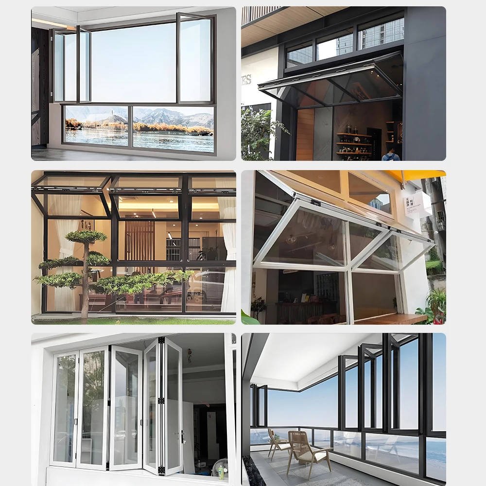 Customized Bi Folding Window Aluminum Alloy Frame Vertical Folding Window System