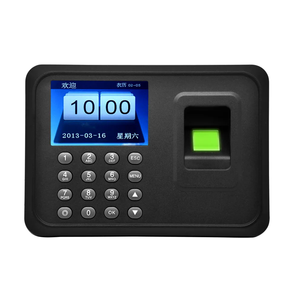 2.4Inch TFT Monitor 1000User Biometric Fingerprint Time Attendance Machine Clock Recorder Employee Recognition Recording Device