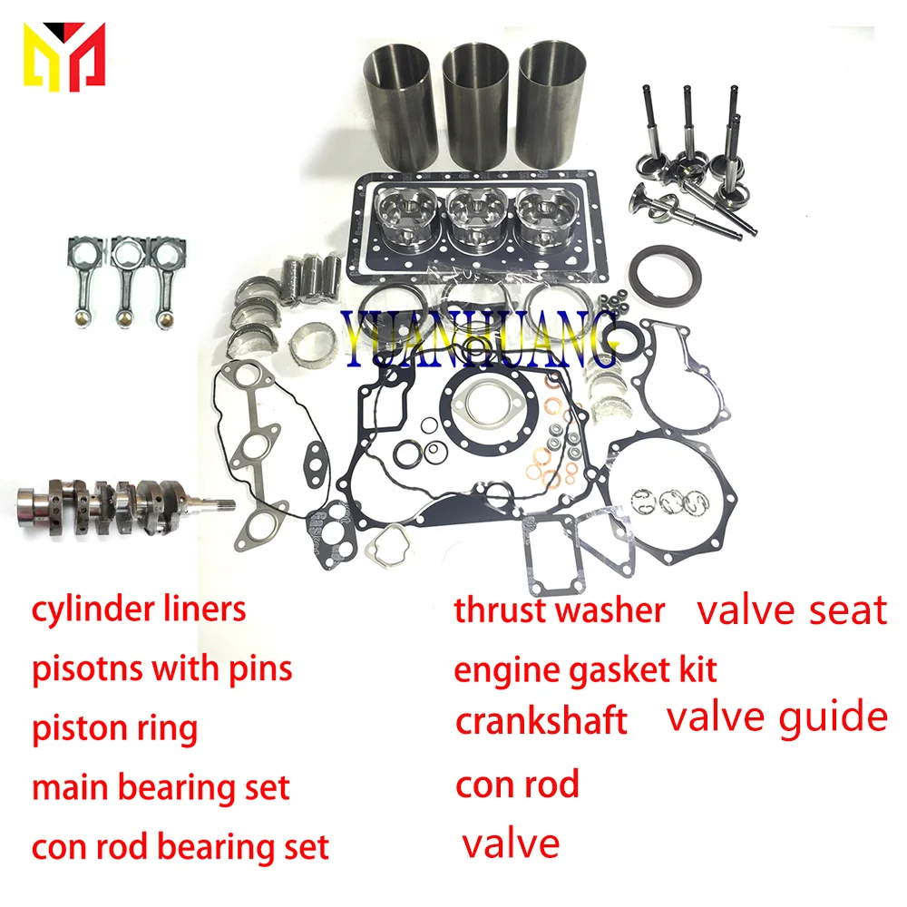 

D902 Engine Rebuild Kit & Crankshaft &Valve Overhual Repair Gasket Set For KUBOTA Excavator Tractor Liner Piston Ring Rearing