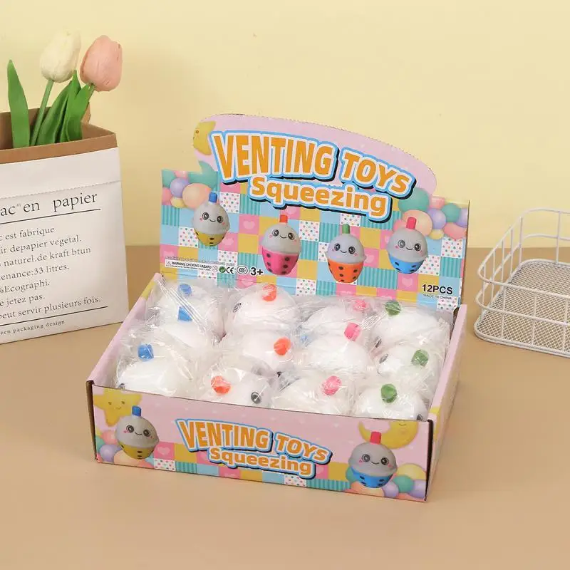 Simulation Bubble Tea Cup Squeeze Toy Slow Rising Soft Squeeze Stress Relief Toy For Kids Party Gift Office Anxiety Relief Decor