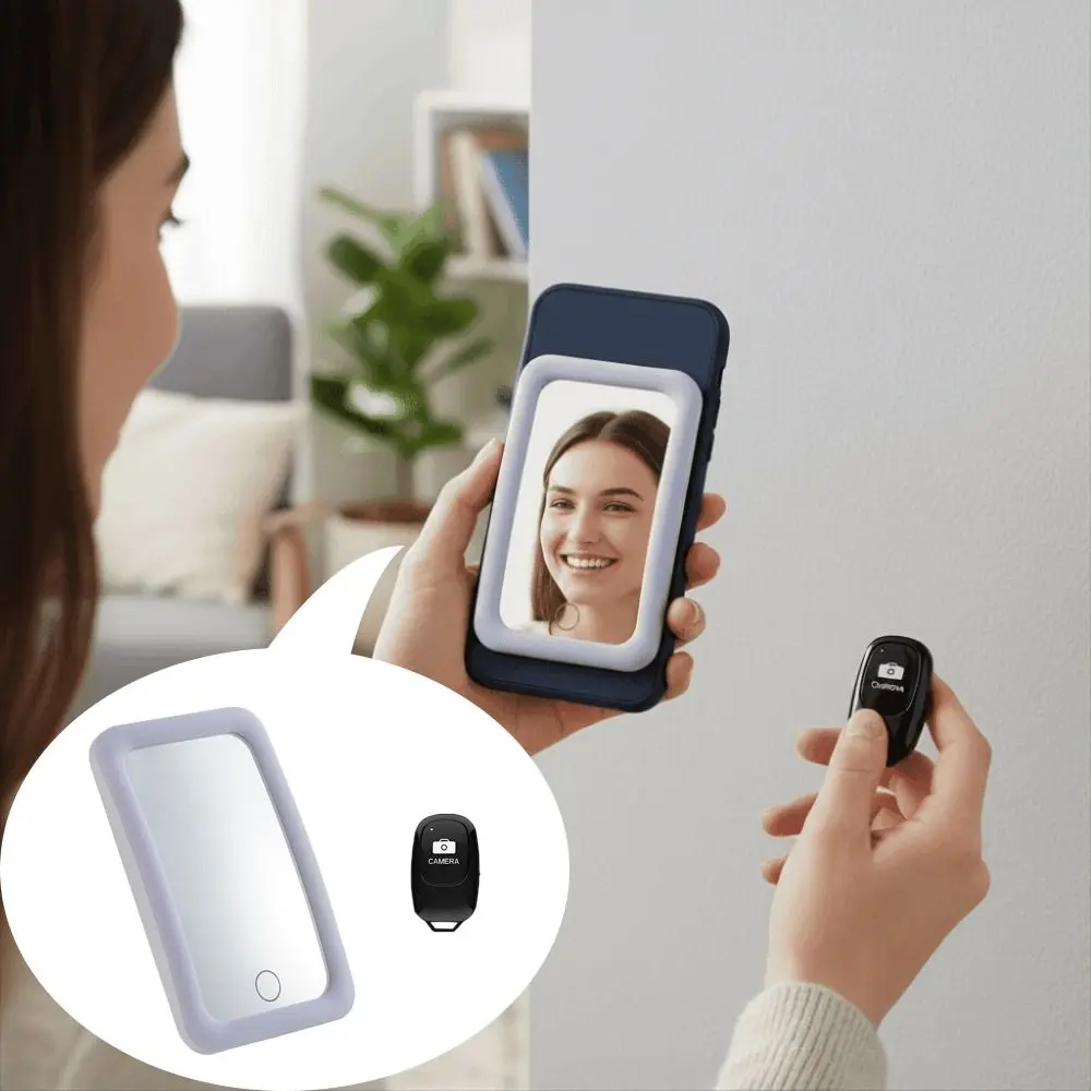 

Magnetic Magnetic Selfie Mirror Wide-Angle Back Suction Led Wide-Angle Mirror Led Mobile Phone Selfie Mirror Vlogging