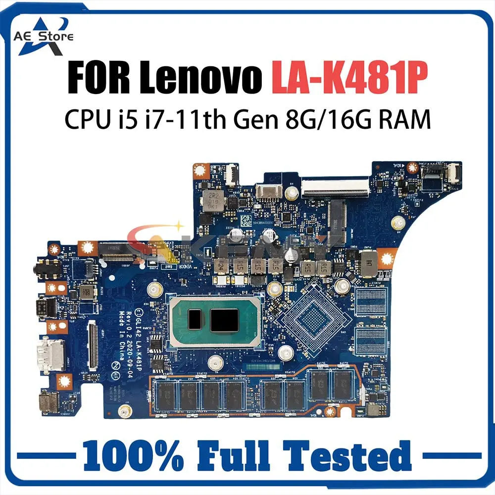 LA-K481P Notebook Mainboard For Lenovo Ideapad 5 Pro-14ITL6 Laptop Motherboard With CPU I5 I7-11th Gen 8G/16G RAM MX450 V2G