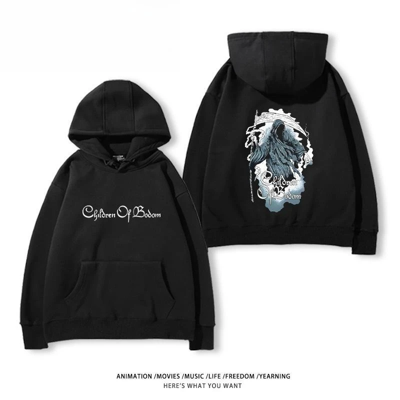 الأطفال روك أوف بودوم المعادن الثقيلة الفرقة معطف بقلنسوة الرجال والنساء فضفاض رداء علوي غير رسمي الأزواج شارع العليا البلوز