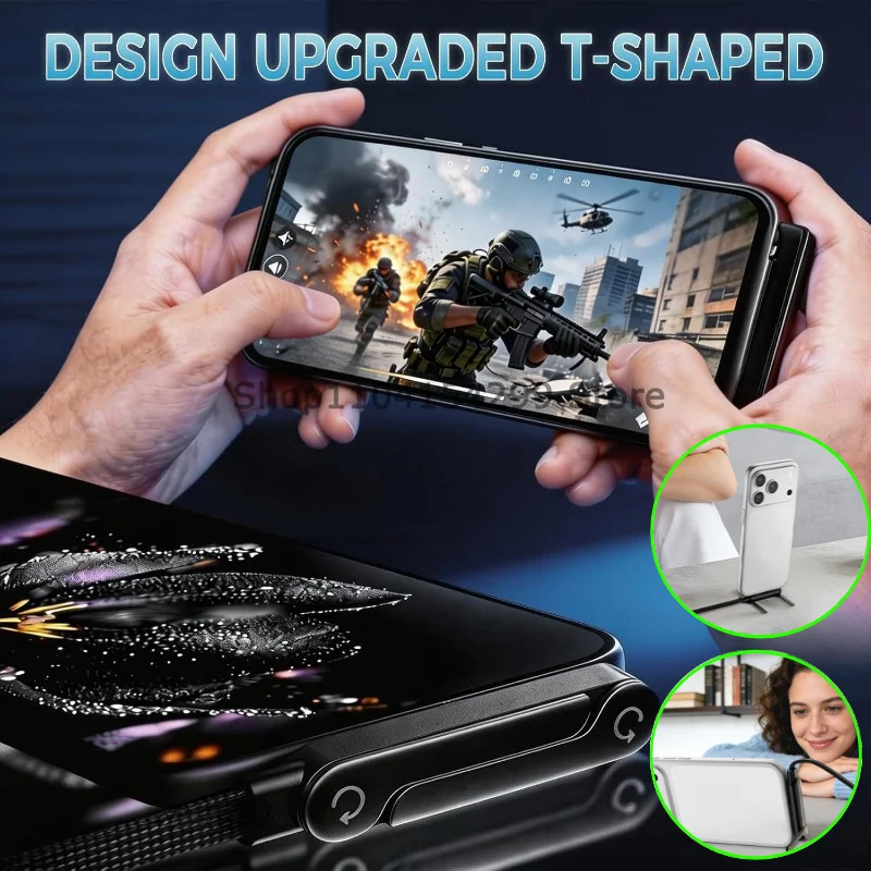 

USB Type C Flat Charger Charging Cable C Kick Cable Stand with Invisible Support Foldable Phone Holder 240W Charge Wire Bracket