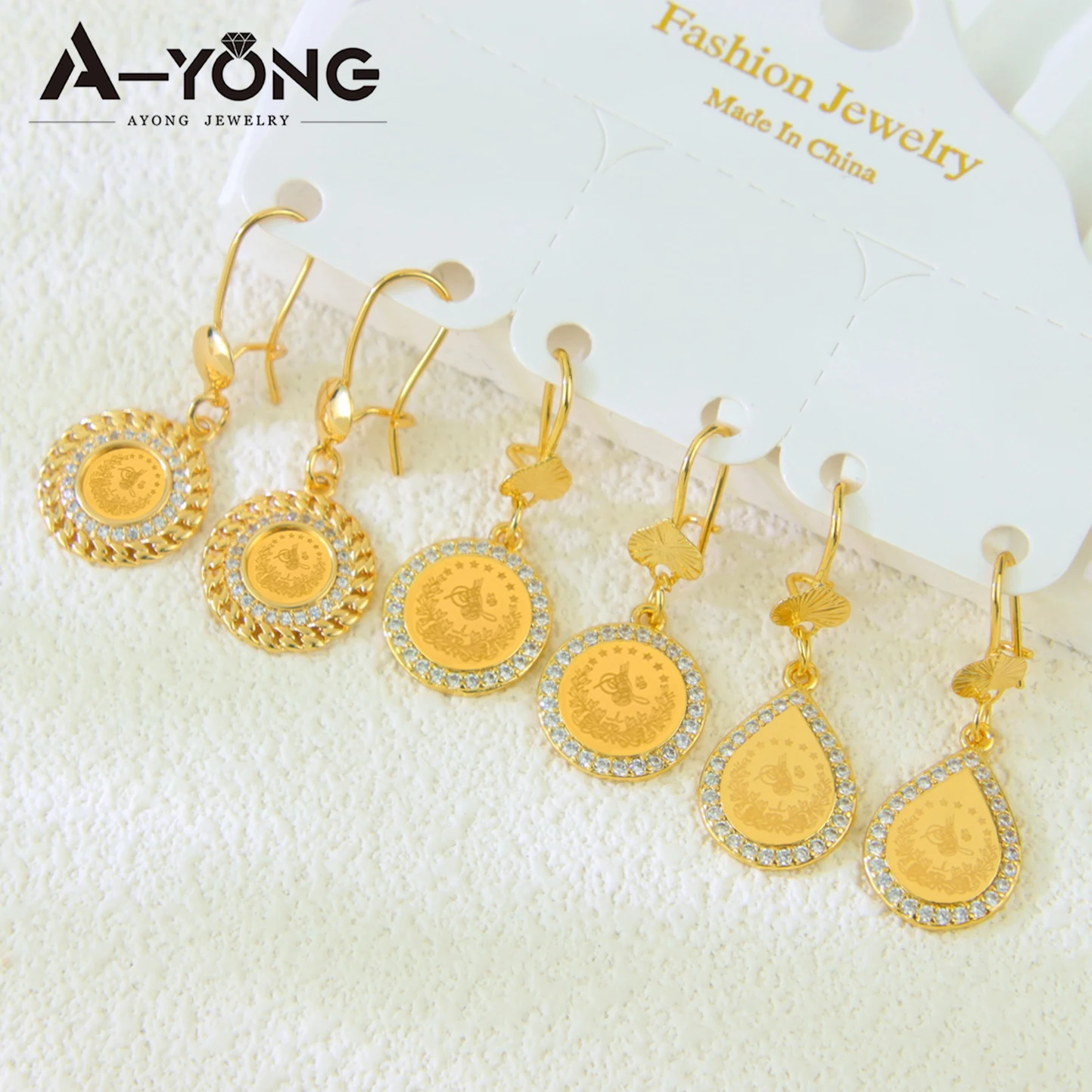 Türkische Vintage-Münzen, baumelnde Ohrringe, 21 Karat vergoldet, Dubai, einfacher Tropfenohrring, Saudi-Arabien, Damen-Braut- und Hochzeitsschmuck