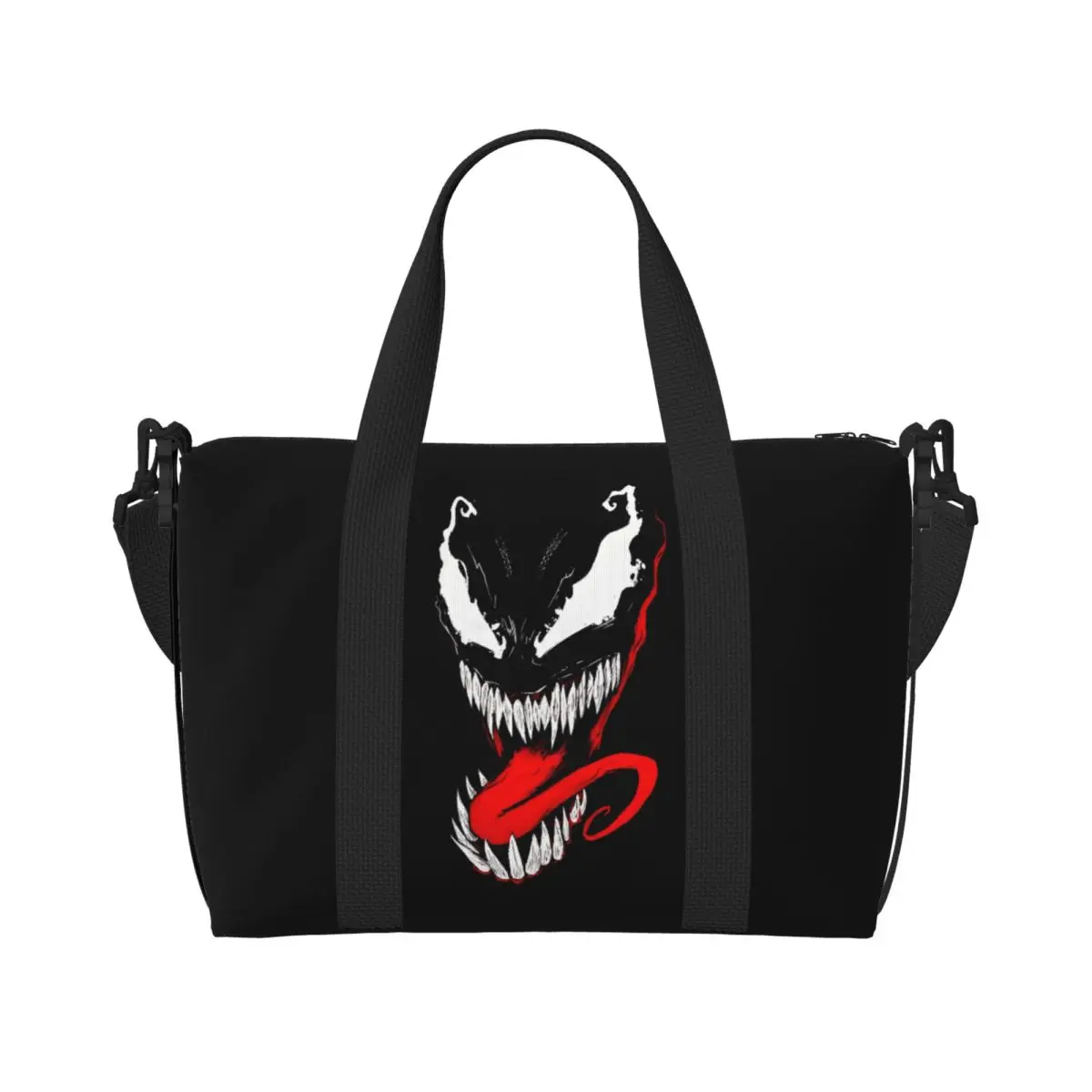 

Изготовленная на заказ продуктовая сумка-тоут Venom, женская большая вместительная дорожная сумка с комиксами для пляжного спортзала