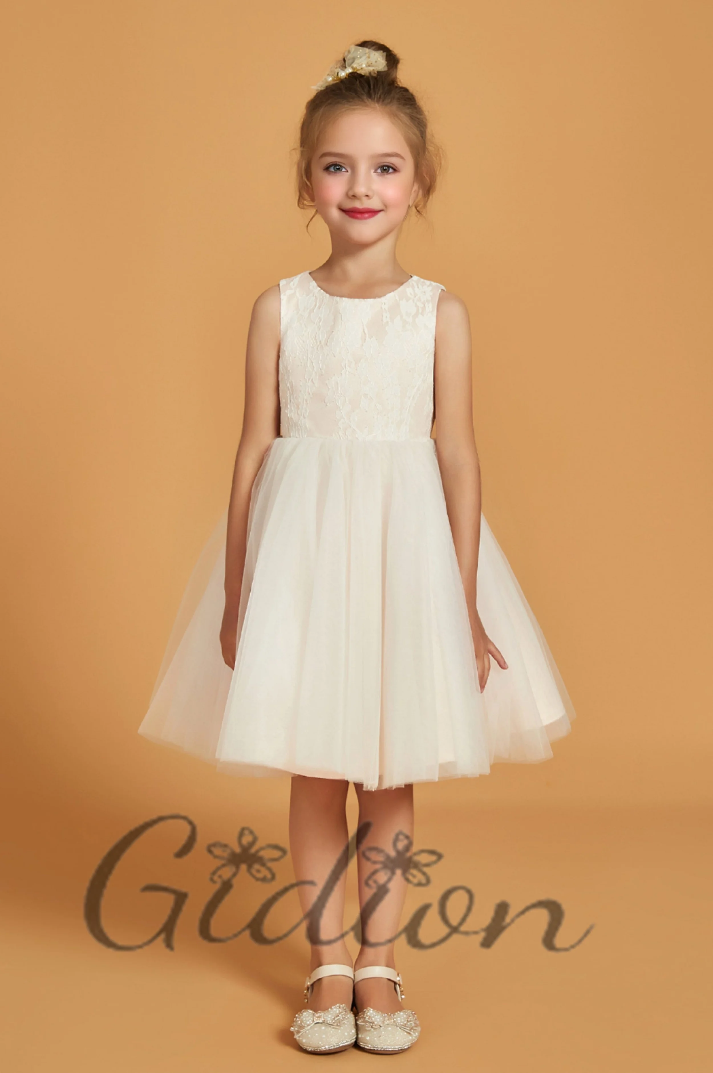 Vestido elegante de encaje/tul para niños, vestido de niña de flores, baile de desfile, boda, cumpleaños, fiesta de noche, banquete, evento, primera comunión, graduación