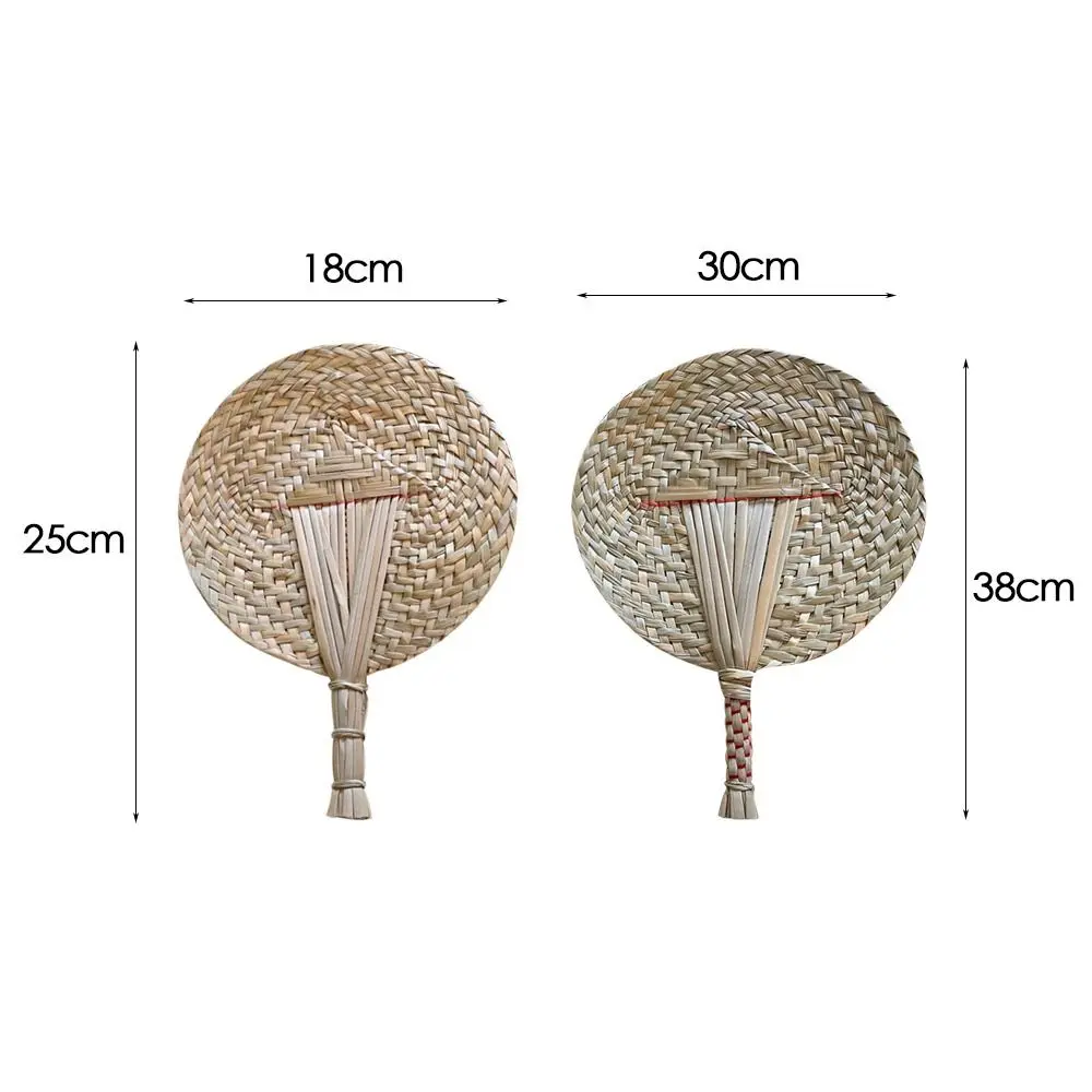 Natural Fans Summer Handheld Cattail Hand Fans Mosquito Repellent Handmade Straw Fan Cooling Supplies