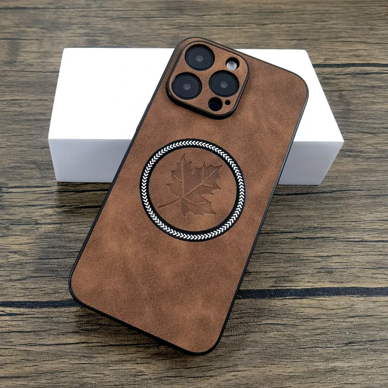 Luxury Retra Leather Case For iPhone 15 14 13 12 11 Pro Max iPhone15 iPhone14 iPhone13 iPhone12 ProMax For Magsafe Charge Covers