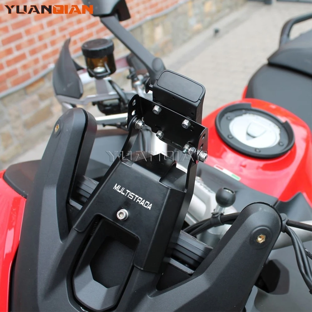 For Ducati Multistrada 1200 Enduro 2015-2018 V2/S 2022-2025 Motorcycle Phone GPS Navigation Mount Bracket phone USB Charging