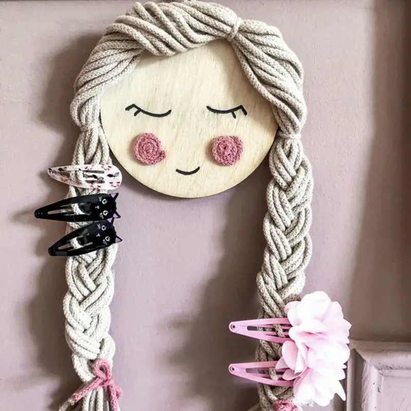 

INS Weave Cute Girl Baby Hair Clips Accessories Holder Princess Girls Hairpin Hairband Storage Pendant DIYJewelry Wall Ornaments