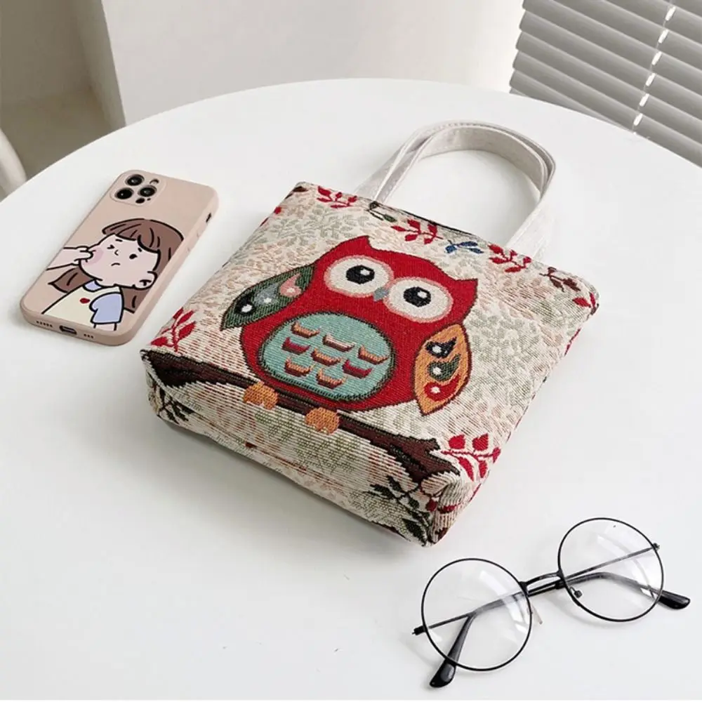 Women National Style Handbag Shoulder Bags Canvas Wallets Embroidered Elephants Owls Flowers Butterflies Shopping Tote