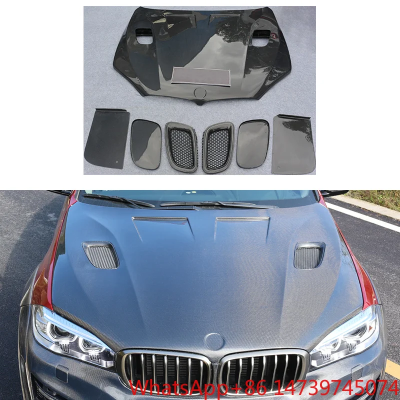 2013-2019 X5 X6 F15 F16 Carbon Fiber Engine Hood Engine Cover Protective Upgrade PartsCar Parts Body Kit