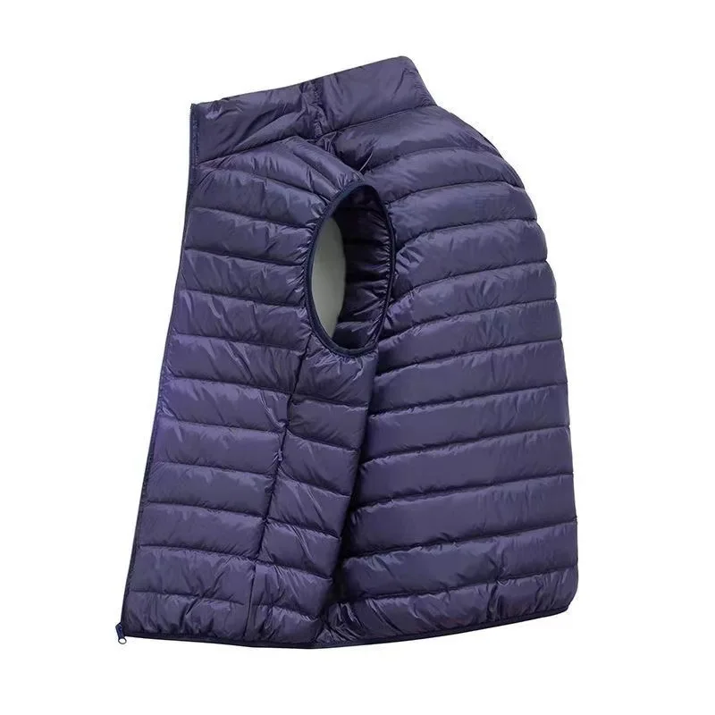 Men’s Winter Sleeveless Vest – Fashionable Cotton-Padded Design with Stand Collar, Warm Waistcoat Style