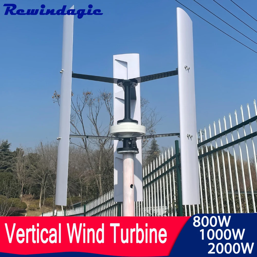 

800W 1000W 2000W Wind Turbine Vertical Generator 12V 24V 48V with MPPT Hybrid Controller 96V Windmill Ship by Train No Tax