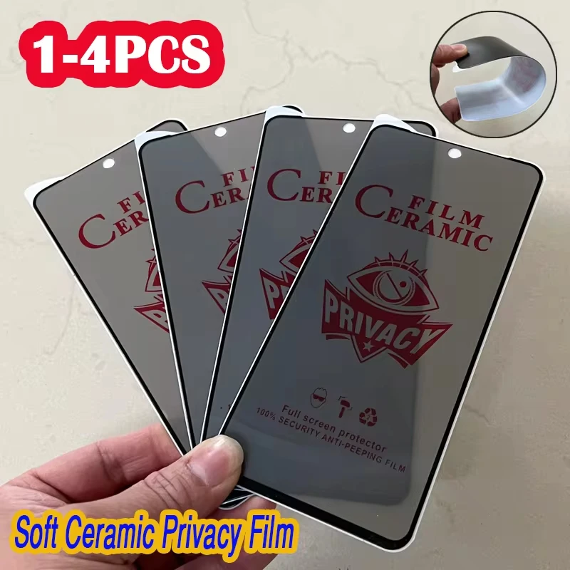 1-4pcs HD Privacy Ceramics Anti Spy Glare Film Protector For iPhone 16 Pro Max 15 Plus 14 13 12 11 XsMax XR X 8 7 SE 2020 2022